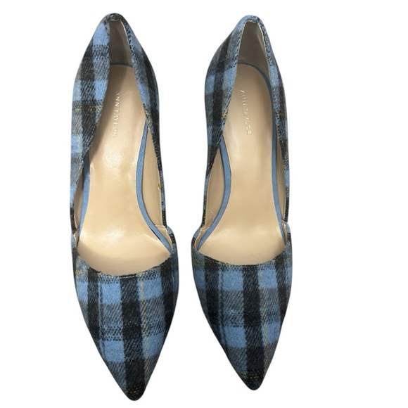 Ann Taylor Azra Blue Plaid Heels Size 9.5 - Picture 2 of 5